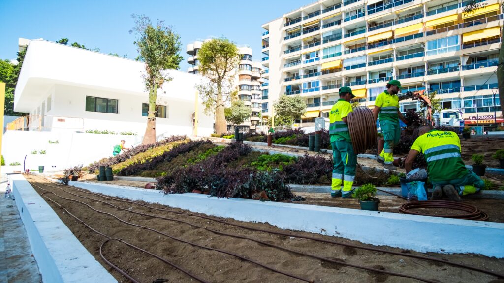 Trabajos de plantación en el entorno de El Faro